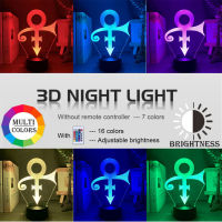 อะคริลิค Led Night Light Prince Symbol โลโก้ Nightlight สำหรับตกแต่งห้องสำนักงาน Touch Sensor เปลี่ยนสีตาราง Usb Lamp