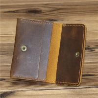 New Arrival Vintage Card Holder Men Genuine Leather Credit Card Holder Small Wallet Money Bag ID Card Case Mini Purse For Male Card Holders