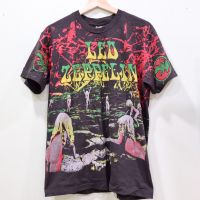 เสื้อวง led zeppelin ลายโอเวอร์ปริ้น สไตล์วินเทจ สกรีนทั้งตัว ผ้านอก เสื้อOVP เสื้อโอเวอร์ไซส์ เสื้อวงดนตรีต่างประเทศ เสื้อวงร๊อค