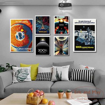 ภาพยนต์ Space Odyssey สไตล์วินเทจภาพตกแต่งผ้าใบวาดภาพร้อนแรงสไตล์ทันสมัยการตกแต่งห้องที่สวยงาม Obrazy
