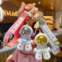 Cartoon Astronaut Key Chain Resin Car Anti-lost Keyrings Pendant Chain PVC Soft Rubber Backpack Women Accessories Jewelry Gifts
