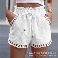 Hollow Out Drawstring Belted Shorts Y2k White Beach Vacation E-girl Shorts Pants Black Summer Spring Yoga Shorts