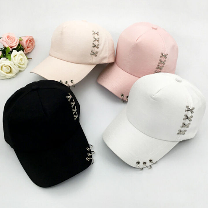 หมวก-shiqinbaihuo-kpop-ห่วงเจาะหมวกแบบปรับได้เบสบอลแฟชั่นหมวกหมวกฮิปฮอปสแนปแบค