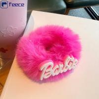 FEECE ตุ๊กตาผ้าพลัฌ ตุ๊กตาบาร์บี้ scrunchie สีทึบทึบ แฟชั่นสำหรับผู้หญิง ยางรัดผม ของใหม่ หางม้าหางม้า เชือกรัดผม สำหรับผู้หญิง