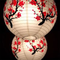 30cm Plum Blossom Round Paper Lantern Lamp Shade Chinese Antique Paper Lantern New Year Paper Lampshade Home Decor Party  Games Crafts