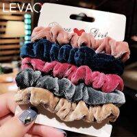 [A innovation043] Levao 5PC กำมะหยี่ Squ Band อุปกรณ์เสริม Gum สำหรับผู้หญิง TieRing เชือกผู้ถือหางม้า Headdre