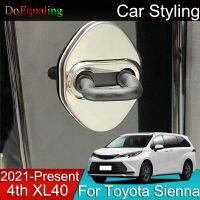 fgjfykjd Car Door Lock Covers Caps Protective Case Stainless Steel Accessories for Toyota Sienna 4th XL40 2020 2021 2022