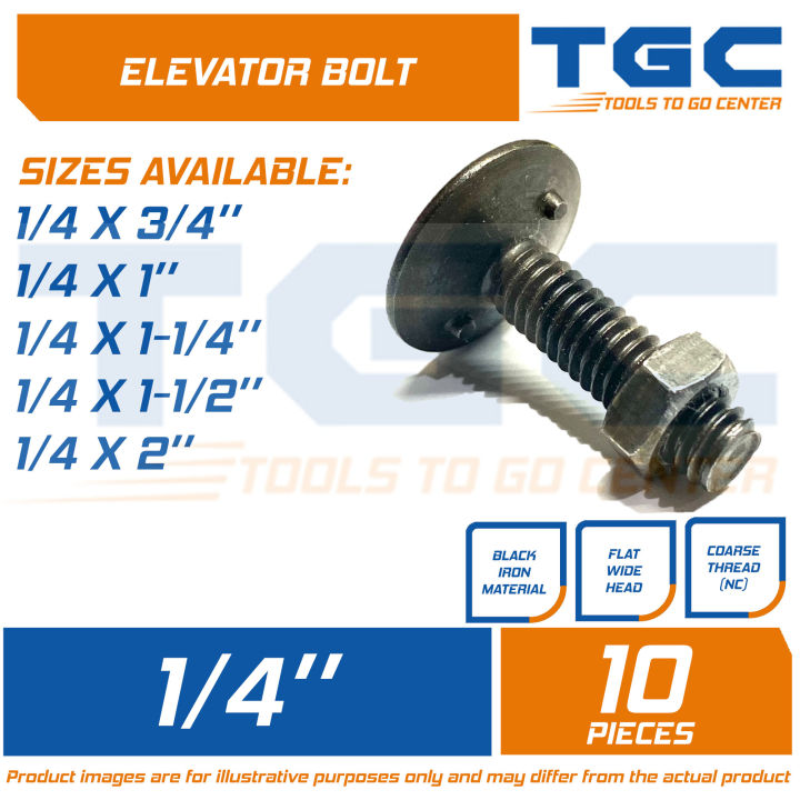 10PCS 1/4 INCHES Elevator Bolt with nut or Bucket Bolt for Conveyor TGC