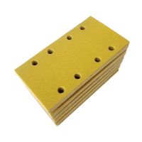 100Pcs 95x180mm For Festool Sanders Grinder For Grinding Hook Loop Rectangular Yellow Sandpaper Flocking Sheet Self-Adhesive