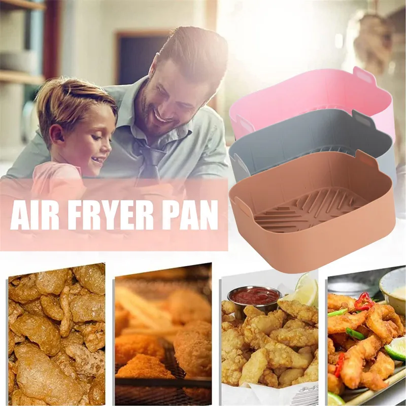 21CM Silicone Air Fryer Pot Tray BBQ Barbecue Pad Plate Airfryer