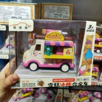 (Cool) Juntumei Alloy Toy RV Ice Cream Popsicle Car French Fries Burger Playing House Magnetic Induction Lighting Music