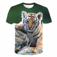 Summer Fashion Childrens Tiger T-Shirt Boys Girls Printed 3D T-Shirt Clothes Animals Graphic Harajuku  T Shirts Kids Clothes