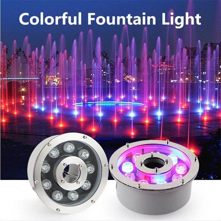 LED Fountain Lamp IP68 Underwater Lights 12/24V RGB Swimming Pond Lamps 304 Stainless Steel Pool