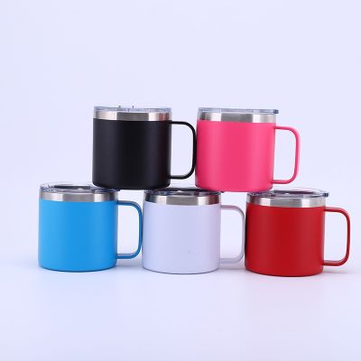✑❀₪  Cross-border European and 12oz mug with handle 304 stainless steel thermal insulation office cup ice coffee beer
