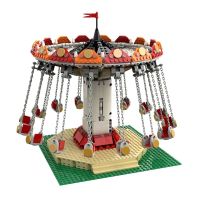 MOC 36035 10257 Swing Ride Friend สวนสนุกบล็อกรถไฟเหาะแบบอิฐของเล่นคริสต์มาสเด็กผู้หญิง