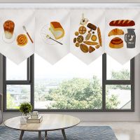 Japanese Short Door Curtain Food Pattern Pennant Kitchen Partition Half-curtain  Sushi Shop Hanging Drapes Doorway Triangle Flag