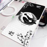 ♙✶┇ Koi Yinyang Black and White Mouse Pad Large Mausepad Xxl Deskmat Gray Keyboard Mouse Mat 1000x500 Carpet Extended Pad for Office