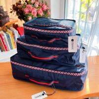 Storage bag luggage finishing bag dark blue spell red 1436 1437