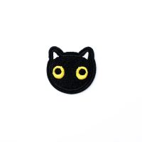 Small Black Cat Size:3.8x3.8cm Cloth Patch Badge Embroidered Cute Badges Abstract Iron On Kids Patches For Clothes Stickers Haberdashery