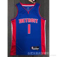 เสื้อคุณภาพสูง 【JAN】 Hot NBA Jersey Detroit Pistons No.1 Iverson Classic Basketball Jersey Sports Top Commemorative Vest Edition Plus Size