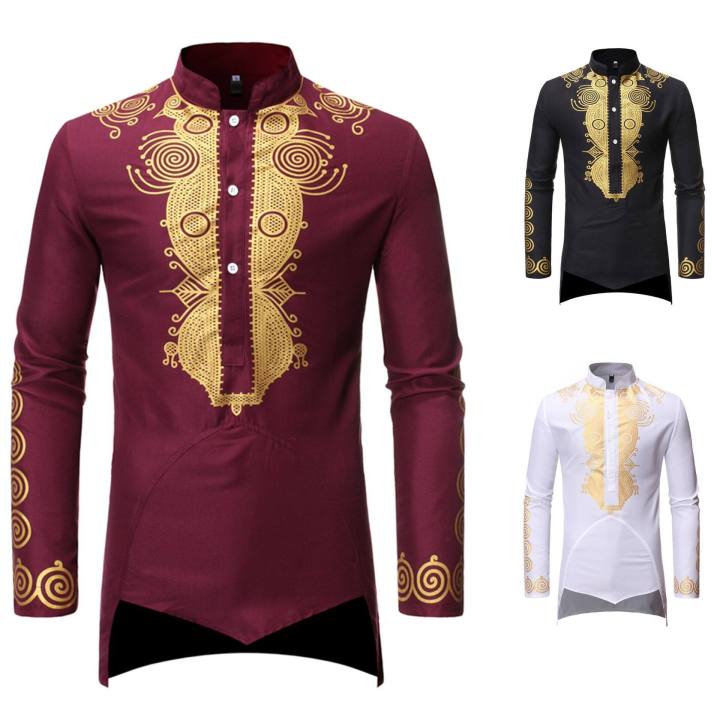 Men Muslimin Shirts Middle Eastern Style Muslim Robe Men's Personality ...