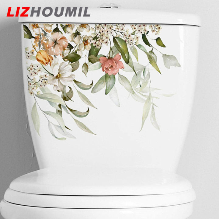 lizhoumil-สติ๊กเกอร์ห้องน้ำสติกเกอร์ติดฝาห้องน้ำมีกาวในตัวลายใบไม้น้ำหนักเบามีกาวในตัวสำหรับตกแต่งห้องน้ำ-wc-ห้องน้ำ