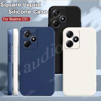 เคสซิลิโคนเหลวสี่เหลี่ยมดั้งเดิมสำหรับ Realme C51 NFC C53 2023ปกป้องกล้องโทรศัพท์เคสคู่นุ่ม Fundas บางสำหรับ Realme C51 C53 Nfc C 51เคสป้องกันเลนส์ที่ดีที่สุด