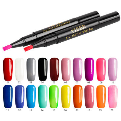 ปากกาทาสีเล็บแบบ Diy ติดเล็บ20สีเครื่องมือเสริมปากกาทาสีรูปดอกไม้3มิติอุปกรณ์แต่งเล็บ5มล.