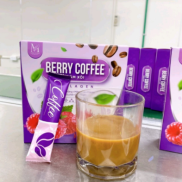Berry coffee mâm xôi collagen cafe giảm cân mới nhất. Hộp 12 gói