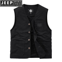 JEEP SPIRIT 1941 ESTD เสื้อกั๊กผู้ชาย,เสื้อกั๊กลำลองบางฤดูใบไม้ร่วงโค้ทเสื้อกั๊กขนาดใหญ่