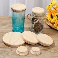 Various Sizes Bamboo Lids Reusable Mason Jar Canning Caps Non Leakage Silicone Sealing Wooden Covers Drinking Jar Home Supplies Bar Wine Tools