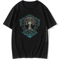 Oversized Yggdrasil T Shirt World Tree Men Tops Fashion Pattern Tee New Printed T-Shirt MenS Odin Aesir Nordic Mythology Tshirt