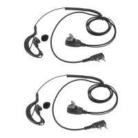 2X 2Pin G Shape Earpiece PTT MIC Ear Hook Headset for Radio