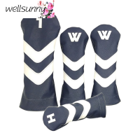 Wellsunny ปลอกป้องกันปลอกหุ้มไม้สำหรับคนขับถุงใส่หัวไม้กอล์ฟ4ชิ้น