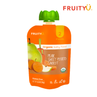 FruityU Pear Sweet Potato Carrot อาหารเด็กบด ออร์แกนิค พร้อมทาน แพร์ มันเทศ แครอท ตรา ฟรุตตี้ยู