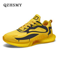 Fashion Chunky Sneakers Men Lightweight Men Casual Shoes Breathable Male Footwear Lace Up Yellow Walking Large Size Shoes