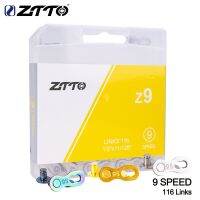 ZTTO 9 Speed Chain โซ่จักรยานบนถนน MTB ลูกแบดมินตันทนทานคุณภาพสูง9 S 18S 24S 9กับลิงก์ตัวเชื่อมอเนกประสงค์ขาดหายไป116 Links