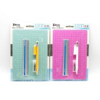 Hand Account Pencil Knife Cutting Pad Set A5 Cutting Board Carving Pencil Knife Aluminum Ruler Three-piece Set