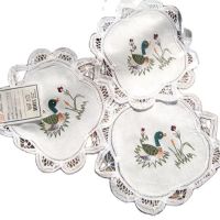 【CW】 Cotton Table Embroidery Easter Coaster Cup Mug Dish Placemat Round Drink Doilies