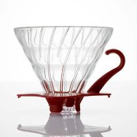 ?โปรเฟี้ยวจัด? HARIO V60 Glass Dripper ขนาด02 ถ้วยแก้วหูจับสีแดง สำหรับ ดริปกาแฟ สินค้านำเข้า ของแท้100% เก็บเงินปลายทาง