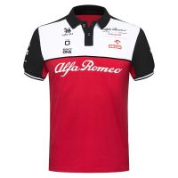 The new season 2021 formula one racing suit al romeo team raikkonen lapel Polo shirts with short sleeves can be customized