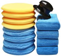 SPTA 13Pcs Car Polishing Sponges Cleaning Wax Sponges Microfiber Sponge Wax Applicator Cleaning Pad