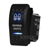 Reverse Light Rocker Switch 5P SPST On Off Toggle Switch Dual Illuminated Blue Led Lamp for Car Boat Caravan RV ARB Camper