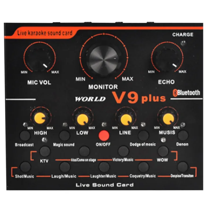 V9 Plus Professional Audio Mixer Audio USB External Sound Card Headset