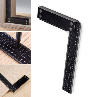 Precise Carpenter Square Layout Tool Woodworking Scribe Ruler Parallel Line Marker Points Aluminum Alloy Right Angle Ruler