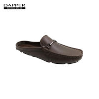 DAPPER รองเท้ามอคคาซิน Horsebit Moccasin Backless Loafers สีน้ำตาล