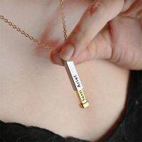 ♦  Personalized Retractable Necklaces Engraved Name Men Jewerly