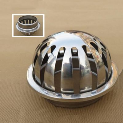 304Stainless Balcony Roof Round Large Displacement Anti-blocking Floor Drain Outdoor Garden Sink 75/110mm Pipe