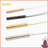 OSIDE เหล็กไร้สนิม สร้อยคอระวังการหายใจ สำหรับการออกกำลังกายการหายใจ เพื่อบรรเทาความวิตกกังวล สร้อยคอนกหวีดความเครียดวิตกกังวล มีสไตล์ บรรเทาความเครียด สร้อยคอหายใจ mindful anapana ผู้หญิงผู้ชาย