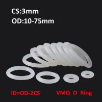 CS 3Mm OD 10 75Mm Gasket Silikon Putih Kualitas Makanan VMQ O Ring Suhu Tinggi O-ring Pencuci Tahan Air